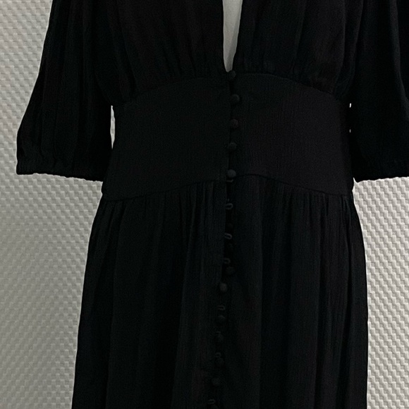 NWT Commense Frenchy Button Split Long Dress Black Medium - Picture 9 of 10